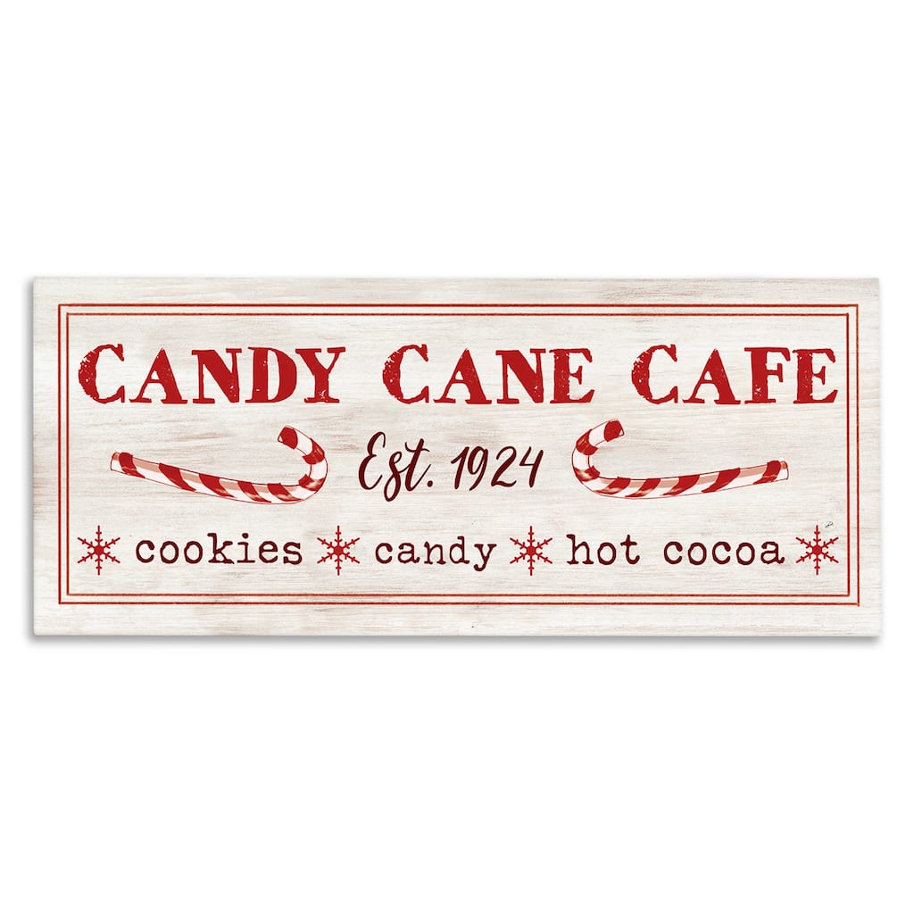 Stupell Vintage Candy Cane Cafe Canvas Wall Art Design By Dogwood Portfolio