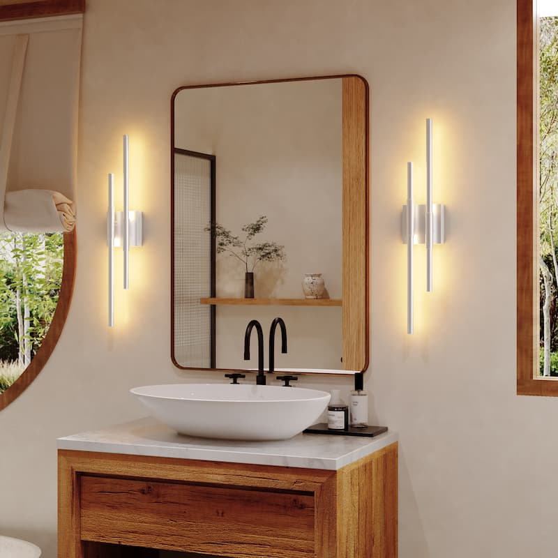 2Pack Bathroom Vanity Light 25'' LED Fixtures Over Mirror Wall Sconce