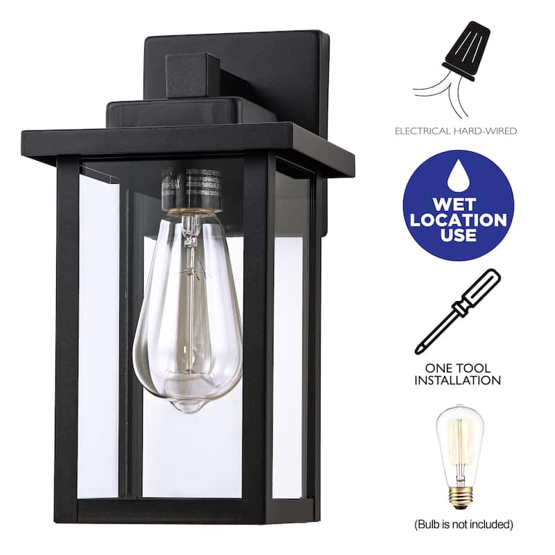 C Cattleya 2-Pack 1-Light Black Outdoor Wall Sconces Exterior Wall Light