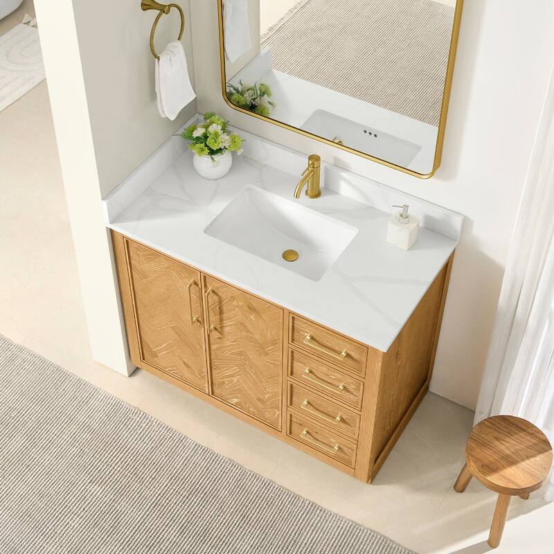 Jakarta Bath Vanity with Quartz Stone Top without Mirror