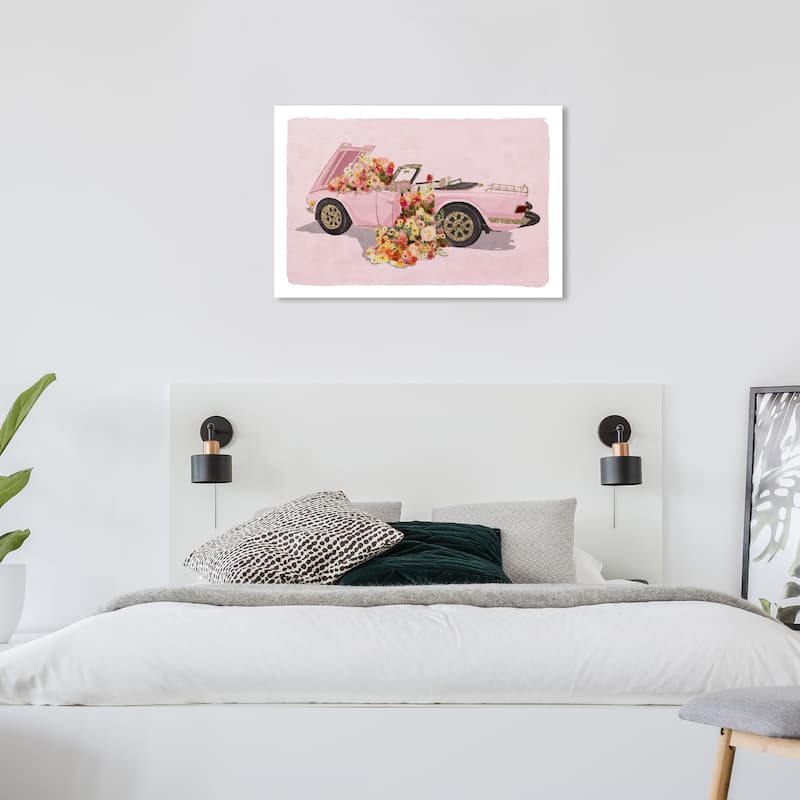 Wynwood Studio Canvas Fashion and Glam Fashion Ride Pink and Light Pink Glam Wall Art Canvas Print - 24 x 36