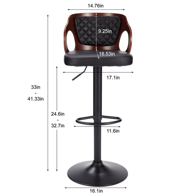 Swivel Bar Stools Set Kitchen Island Counter Height Bar Chairs Faux Leather Upholstered Armless Counter Stools