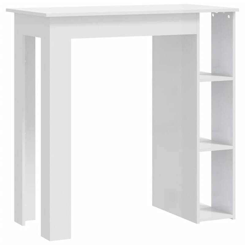 vidaXL Bar Table Kitchen Pub Table Bistro Table with Shelf Engineered Wood - 40.2" x 19.7" x 40.7"