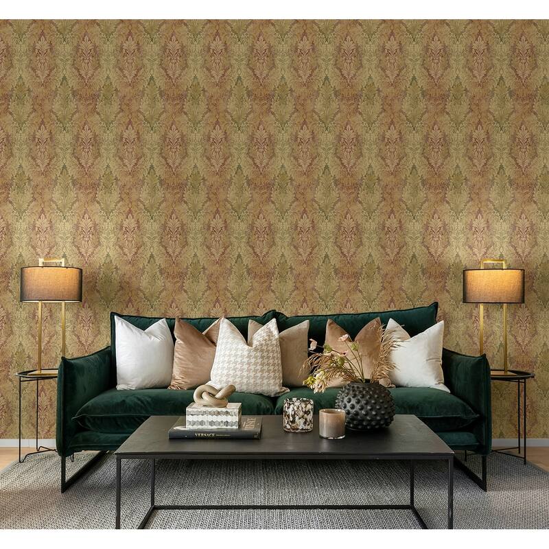 Seabrook Design Apollo Diamond Damask Unpasted Wallpaper