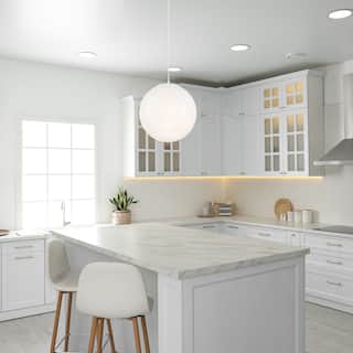 Circo 14 in. 1-Light Matte White Modern Pendant Light