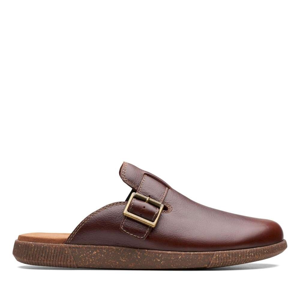 clarks mens leather mules
