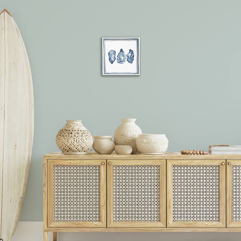 Stupell Oyster Shell Trio Framed Giclee Art Design By Lucille Price