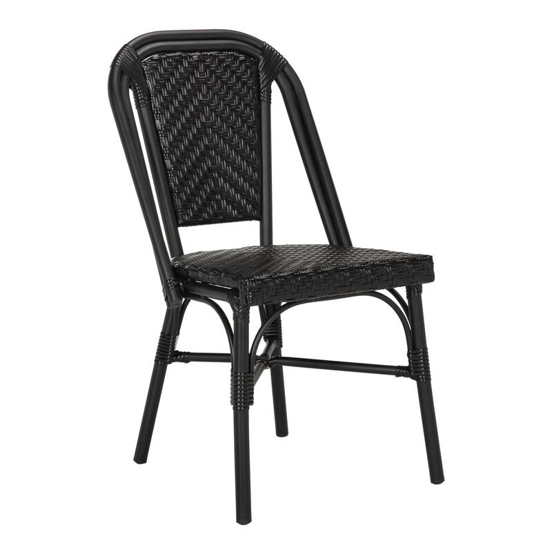 SAFAVIEH Madilyn Stacking Black Side Chair (Set of 2) - 18" W x 21.5" D x 35" H - 18W x 35D x 22H