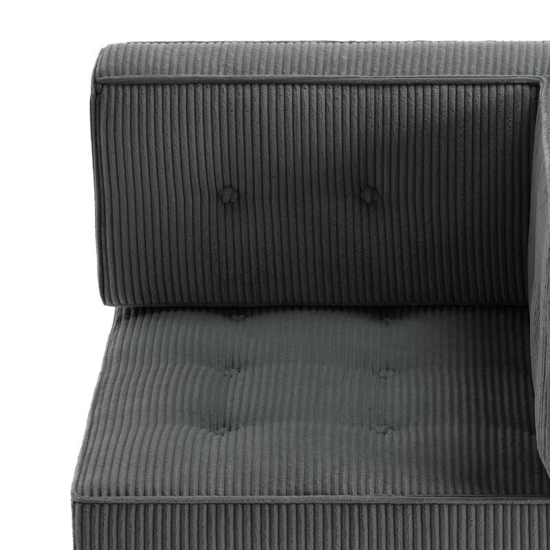 Modern Corduroy Corner Armchair Armless Chair sofa
