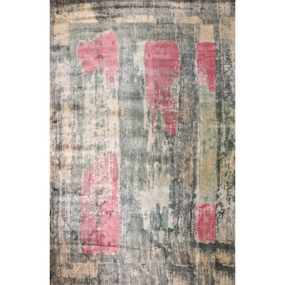 Abstract / Modern Area Rug Hand-Knotted Wool Carpet - 8'0" X 11'1"