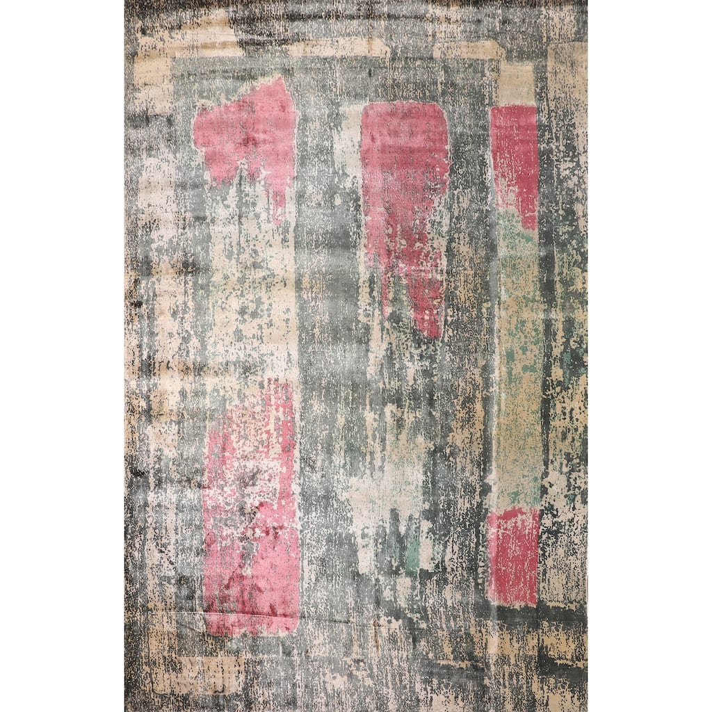 Abstract / Modern Area Rug Hand-Knotted Wool Carpet - 8'0" X 11'1"
