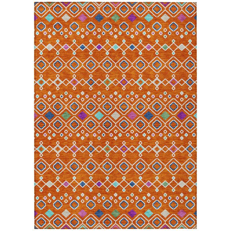 HomeRoots Geometric Modern Rectangle Outdoor Rug