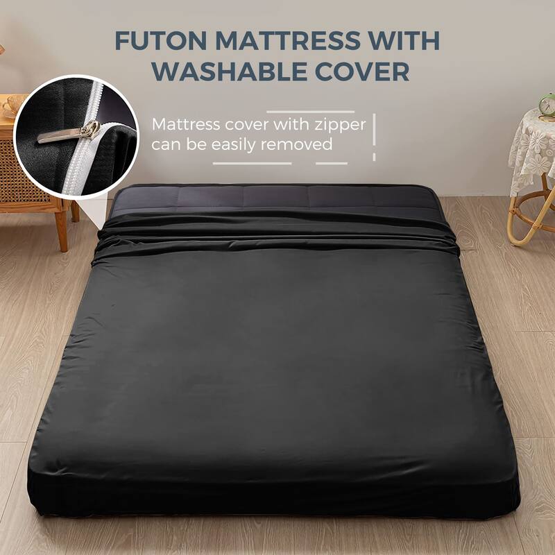 6-IN Thick Floor Futon Mattress,Topper Mattress Pad