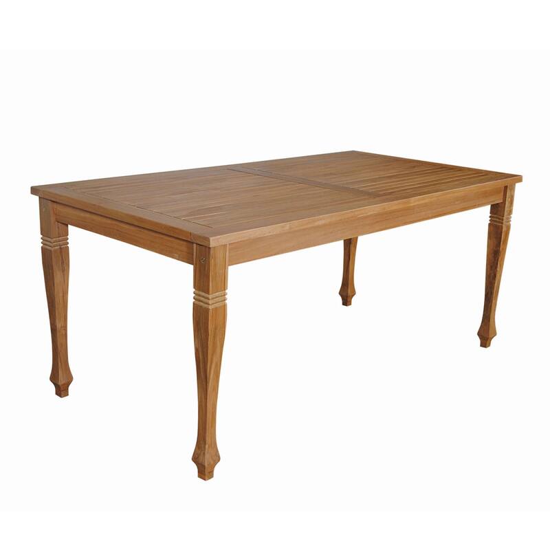 Rectangular Teak Wood Dining Table - Handcrafted Outdoor Kitchen Table with Strong Frame and Smooth Top - 36