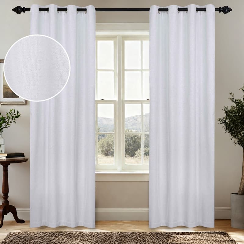 Superior Nyan 100% Blackout Grommet Curtains, Set of 2 Panels - 52" x108" - Platinum