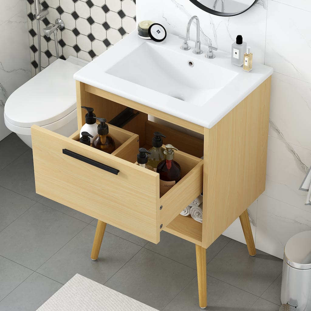Bathroom Vanity with Sink Combo,Multi-functional Bathroom Cabinet with Drawer