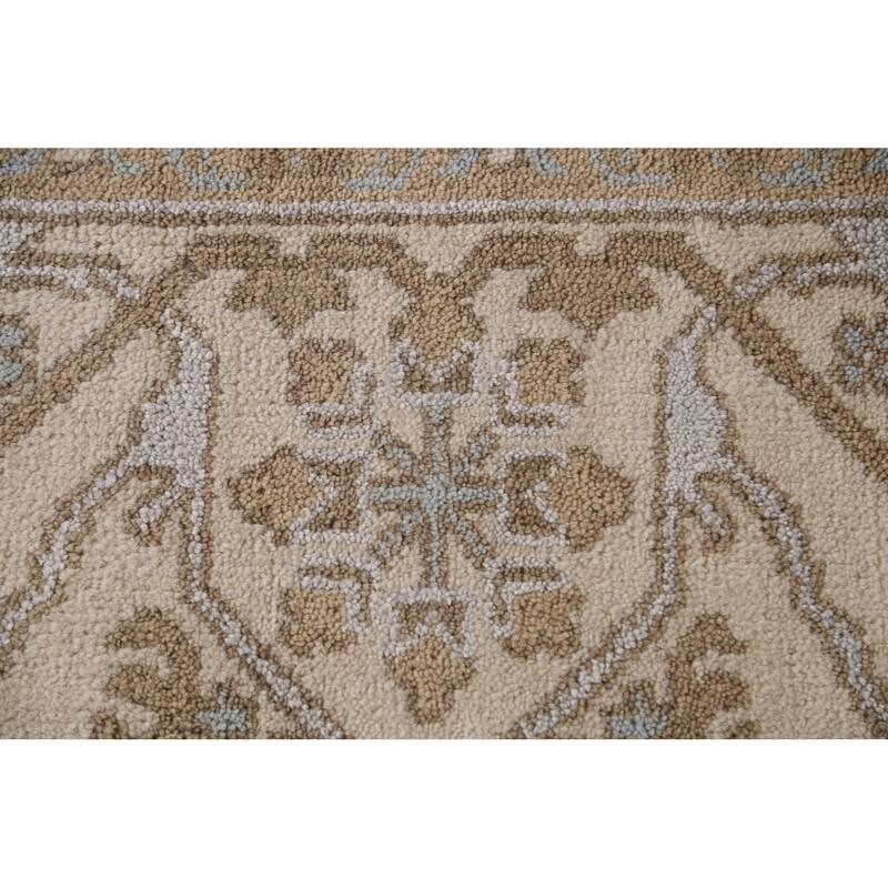 Grey Transitional Oushak Indian Area Rug Handmade Wool Carpet - 8'1"x 9'11"