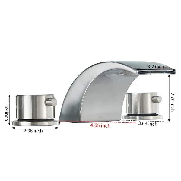 dimension image slide 2 of 4, Two Handle Matte Black Waterfall Bathroom Faucet