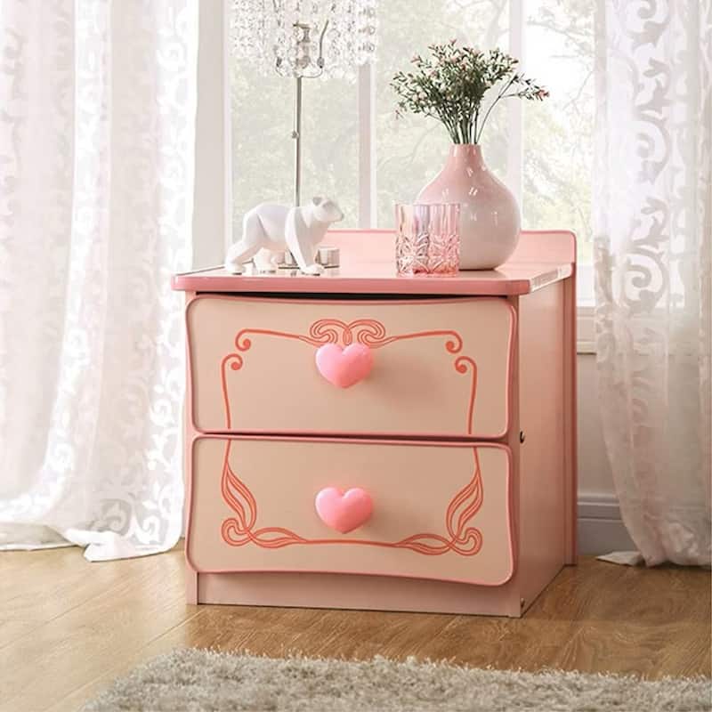 Wooden 2 Drawers Nightstand