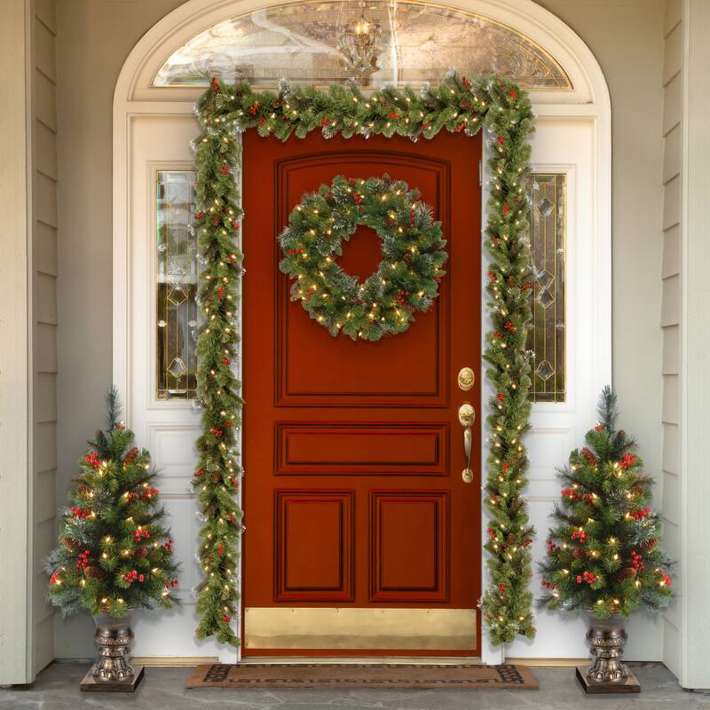 National Tree Company 4 ft. Crestwood Spruce Entrance Tree with Clear Lights - 4 Foot