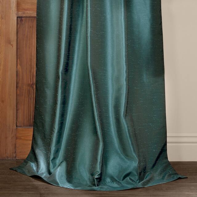 Exclusive Fabrics Solid Faux Dupioni Pleated Blackout Curtain Panel