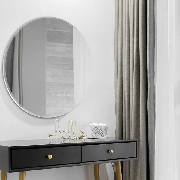 Shop Modern Frameless Beveled Wall Mounted Bathroom Vanity Mirror On Sale Overstock 31685144