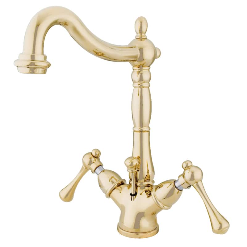 Kingston Brass Heritage 1.2 GPM Deck Mounted Bathroom Faucet with - Polished Brass