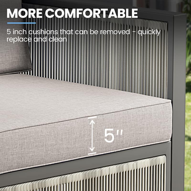 Pocassy Outdoor PE Wicker Funiture Set