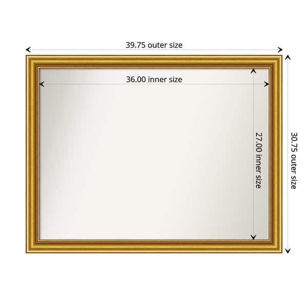 dimension image slide 104 of 139, Townhouse Gold Framed Non-Beveled Custom Wall Mirror, Bathroom Vanity Mirror