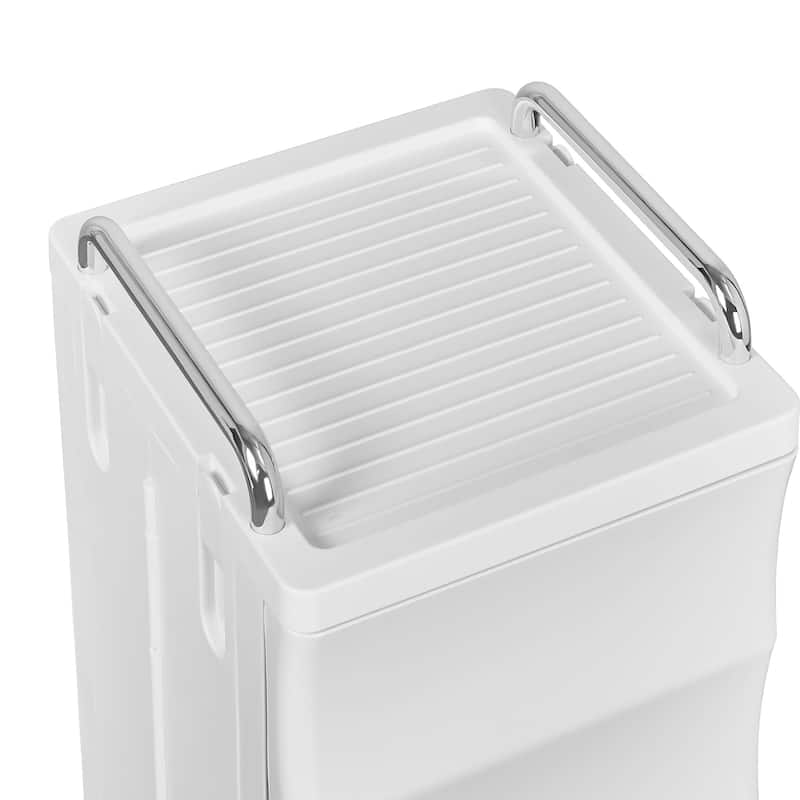 VECELO White Waterproof Plastic Bathroom Storage Cabinet with Adjustable Shelves Space Saving Narrow Cabinet with Handles