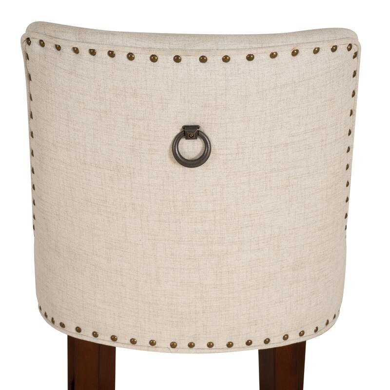 Linon Allard Beige Upholstered 31.5-Inch Barstool