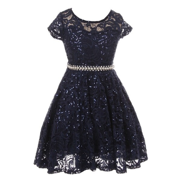 girls navy christmas dress
