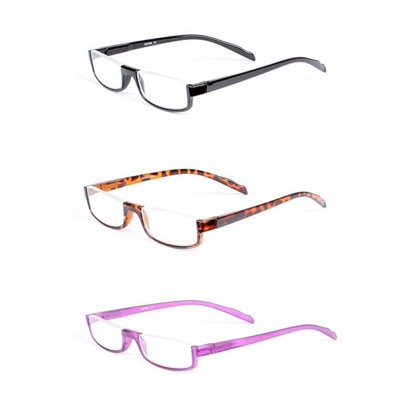 Half Rim Rectangle Reading Glasses 3 Pack Spring Hinge. Opens flyout.