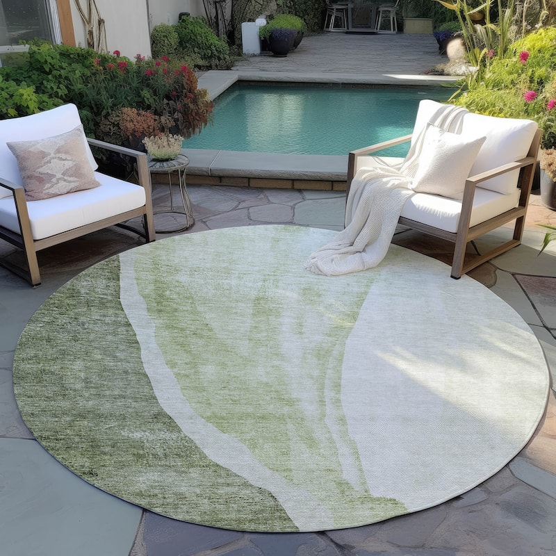 Machine Washable Indoor/ Outdoor Chantille Modern Abstract Rug