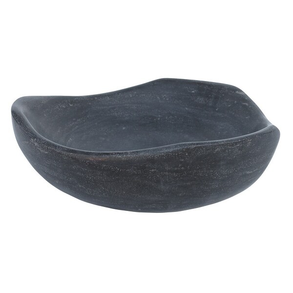 Eden Bath Black Limestone Free-Form Vessel Sink