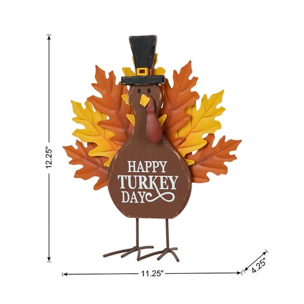 dimension image slide 0 of 6, Glitzhome Thanksgiving Wooden Turkey Table Decor Wall Hanging Signs
