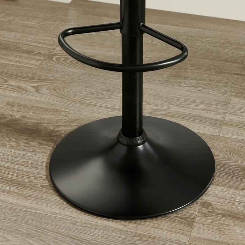 Roundhill Furniture Kovyn Contemporary Adjustable Barstool with Faux Leather Swivel Seats, Set of 2