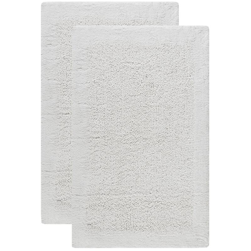 SAFAVIEH Home Plush Master Bathmat Set of 2 - 27"W x 45"L - White/White