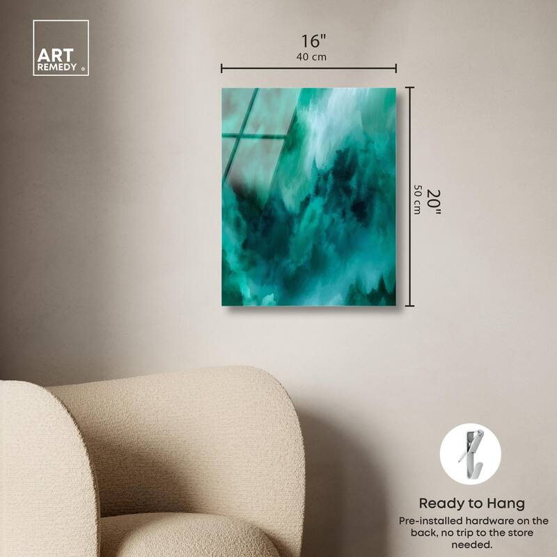 Textured Teal I Acrylic by Art Remedy, Ready to Hang