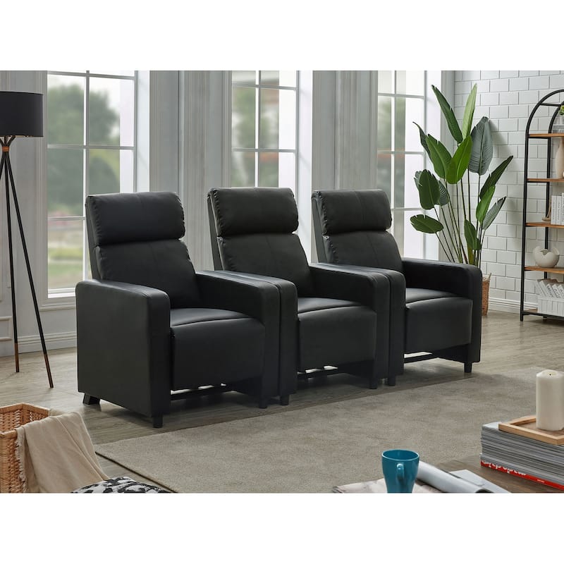 Toohey Black Upholstered Tufted Recliner Living Room Set
