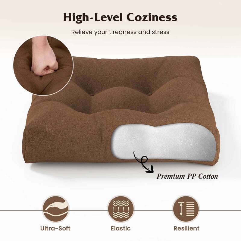 Costway 2 PCS 21'' x 21'' Patio Chair Seat Cushion Pads Indoor/Outdoor