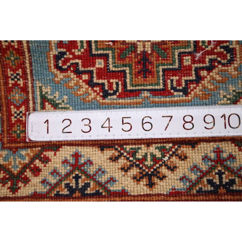 Traditional Kazak Foyer Rug Hand-Knotted Blue Wool Carpet - 2'0" x 2'9"