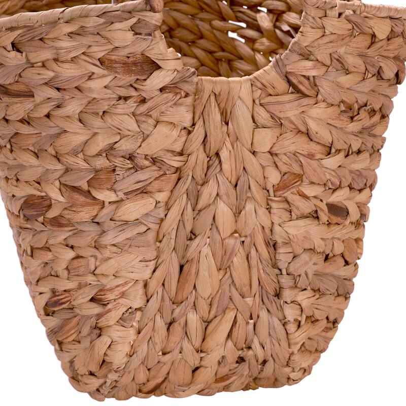 Household Essentials Tall Water Hyacinth Wicker Basket with Handles
