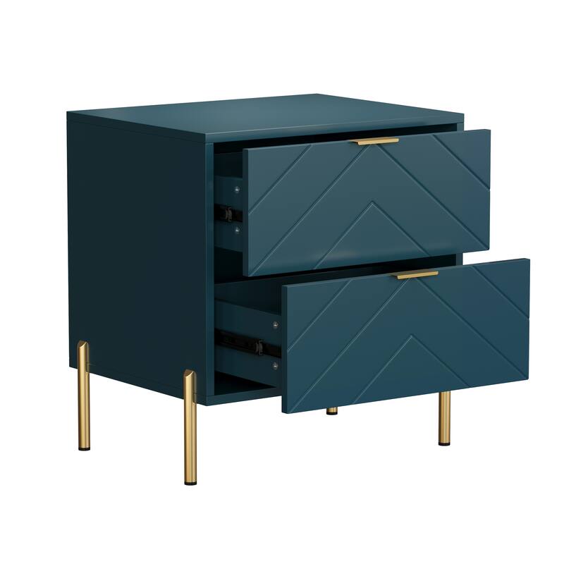 Clihome Modern 2-Drawer Storage Nightstand