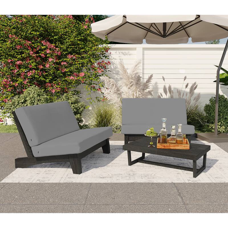 Outdoor Wood Sectional Furniture Patio Sofa Set
