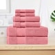 preview thumbnail 30 of 47, Superior Turkish Cotton 6 Piece Solid Plush Heavyweight Towel Set Coral Pink
