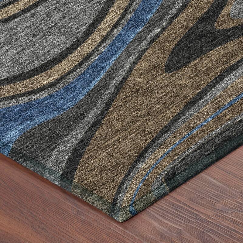 Machine Washable Indoor/ Outdoor Abstract Busey Chantille Rug