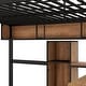preview thumbnail 10 of 10, Full Size Metal & Wood Loft Bed with L-Shaped Desk and Shelves, Black and Brown