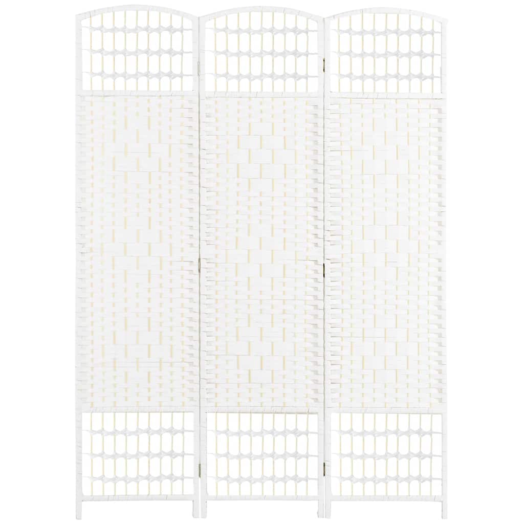 3 Panel Room Divider, Folding Privacy Screen, 5.6' Room Separator, Wave Fiber Freestanding Partition Wall Divider