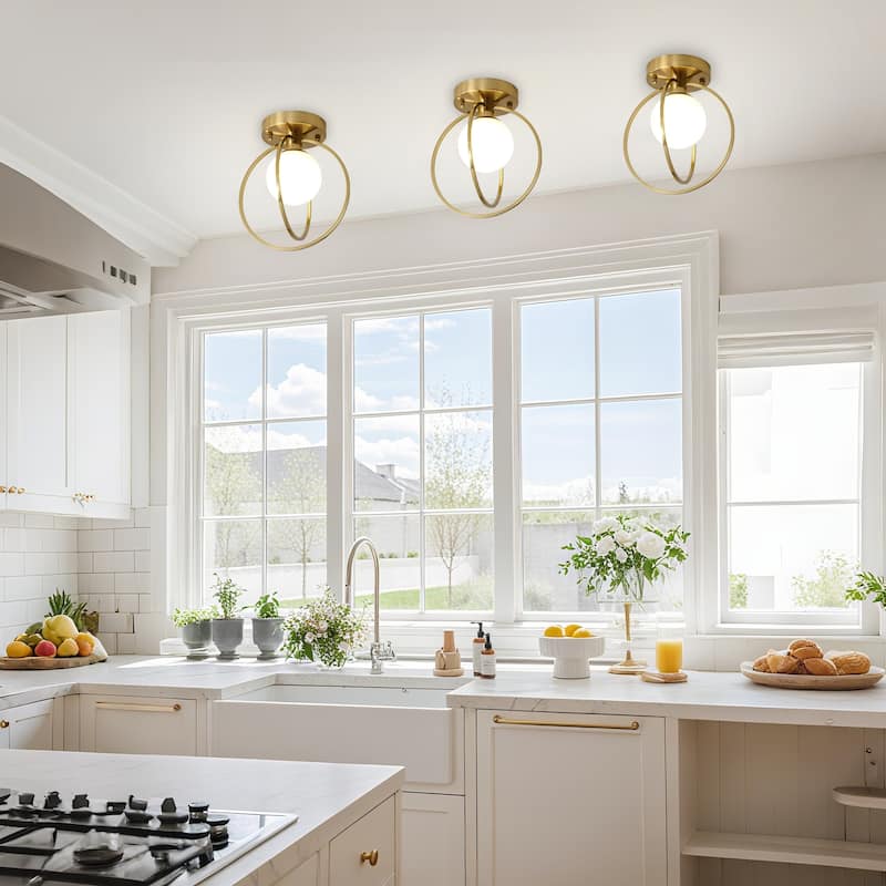 1 - Light Globe Semi Flush Mount
